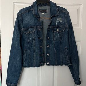 Maurices Cropped Distressed Jean Jacket